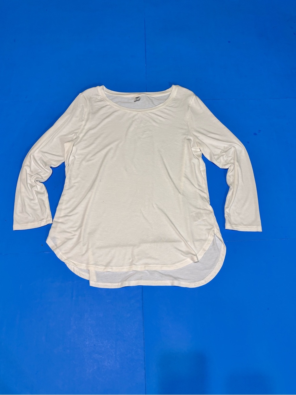 Old Navy Off White Scoop Neck Long-Sleeve Top